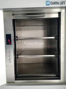 Dumbwaiter 4 lantai stainless untuk operasional dapur di Bekasi
