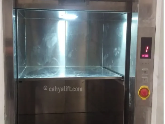 Lift makanan dumbwaiter 2 lantai 150 kg di bekasi