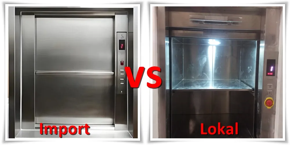 Lift makanan import dan lift makanan lokal