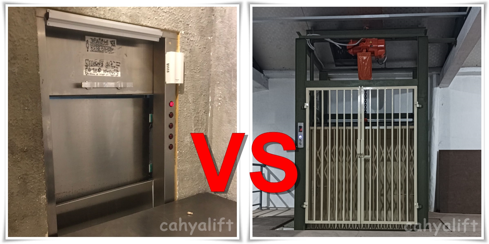 Lift Makanan (Dumbwaiter) VS Lift Barang (Goods/Freight Lift)